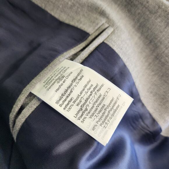 J Crew Factory Mens Classic Fit Thompson Wool Blazer Jacket Size 40L Gray Career - Picture 9 of 15